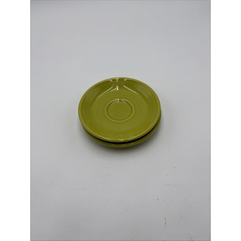 Vtg Fiesta Ware Homer Laughlin Sage Green Saucers Lot Of 2 Lead Free Replacement